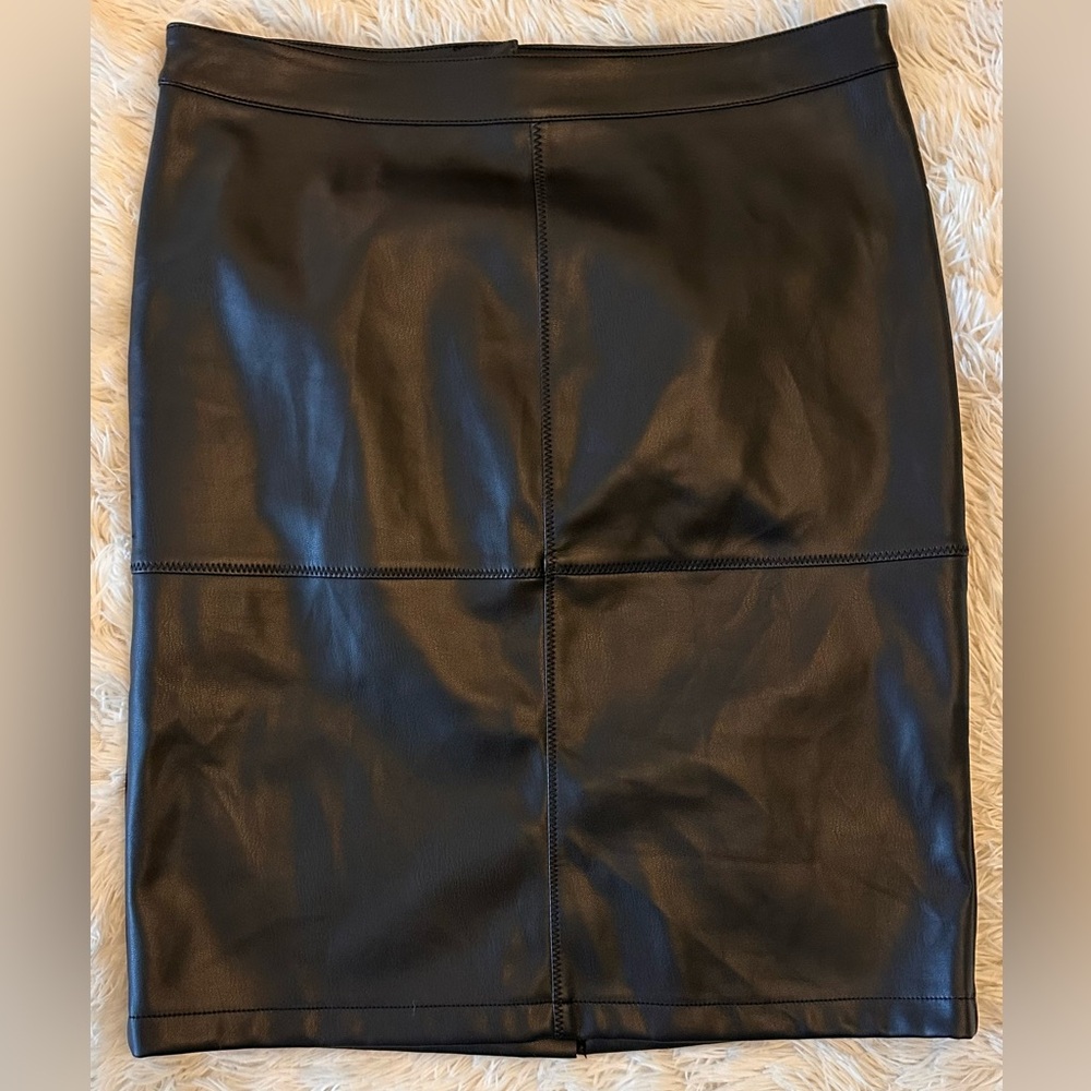NWT Black Faux Leather Pencil Skirt